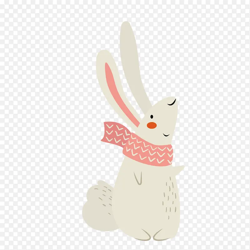 红灰色卡通冬季围巾兔子