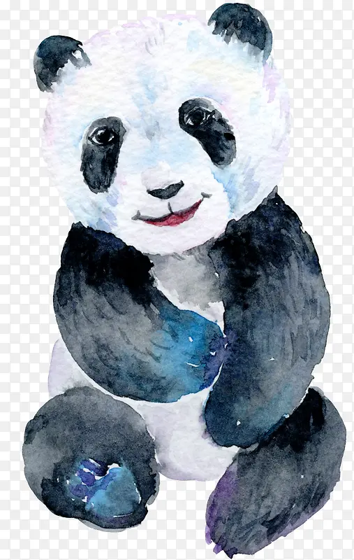 卡通手绘彩绘熊猫