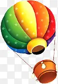 高清摄影飘在空中手绘热气球