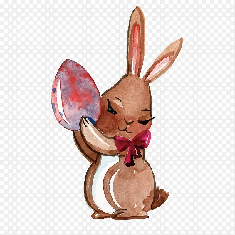 红色兔子可爱插画