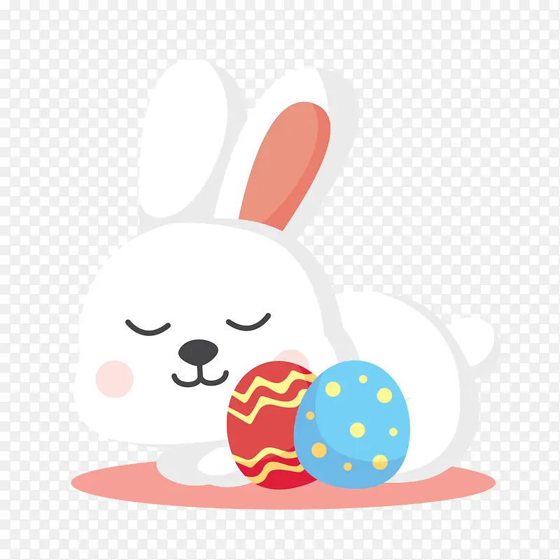 复活节兔子与彩蛋矢量图