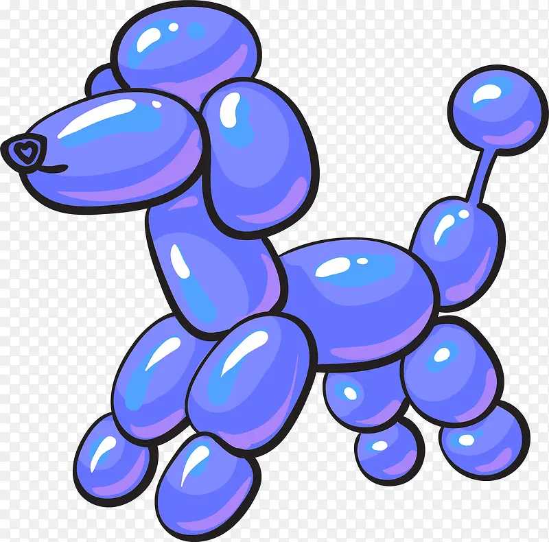 紫色简约气球小狗装饰图案