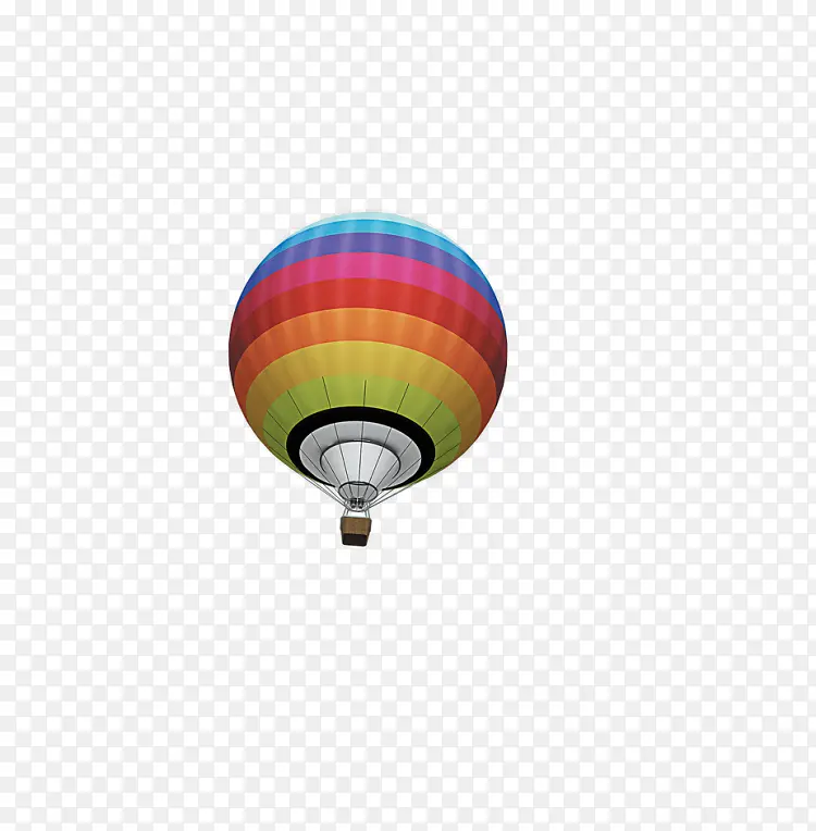 卡通彩色的飘在空中的热气球