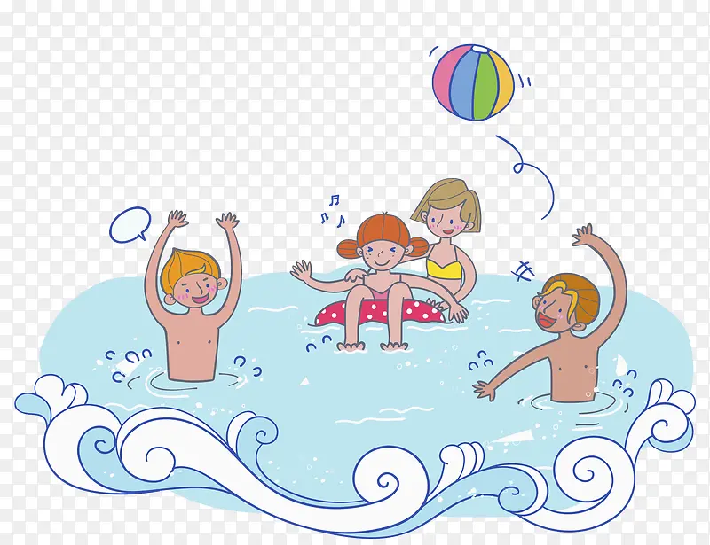海滩游泳