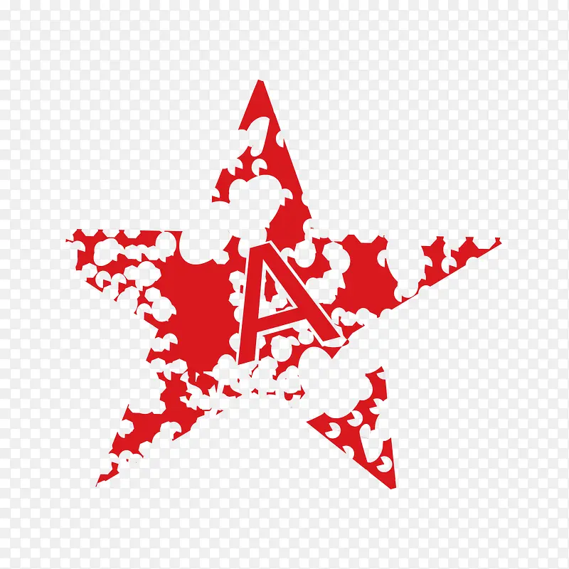 红色星星标志设计矢量