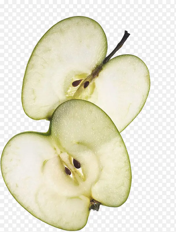 高清绿色切片的苹果