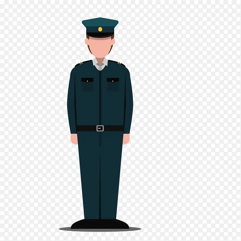 立正的卡通保安人物PNG图片素材下载_图片编号8256629-PNG素材网
