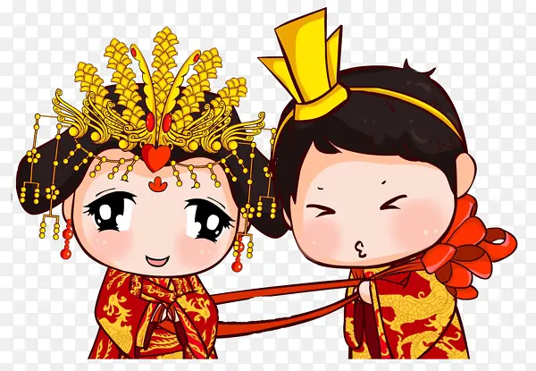 中国风卡通婚礼