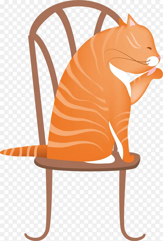 矢量图坐在凳子上的猫咪