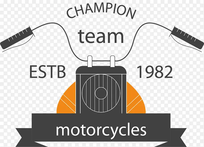 矢量手绘摩托车海报