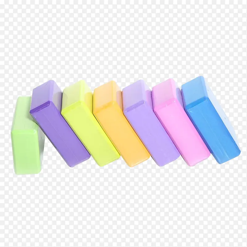 七块不同颜色的健身器材瑜伽砖