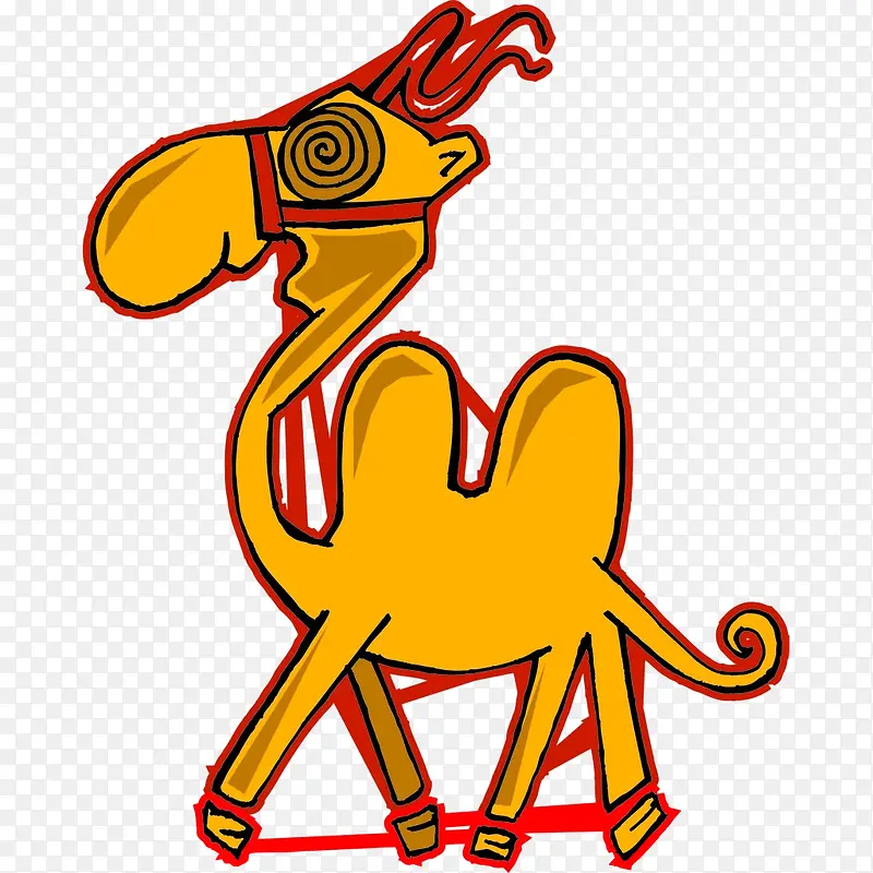 卡通眩晕的骆驼