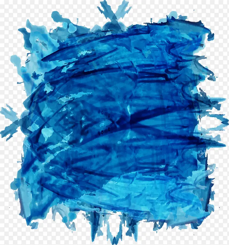 个性蓝色水彩涂鸦