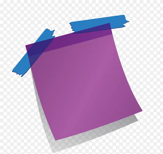 贴在墙上的紫色便签纸