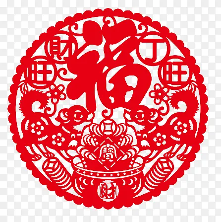 财旺丁旺大红福字PNG图片素材下载_图片编号8263414-PNG素材网