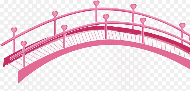 粉色爱情建筑小桥