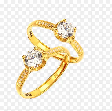 黄金钻石戒指素材