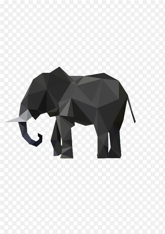 扁平化折纸大象