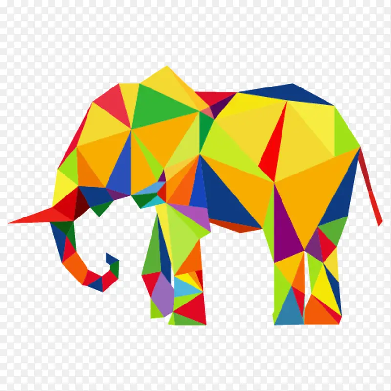 彩色折纸大象
