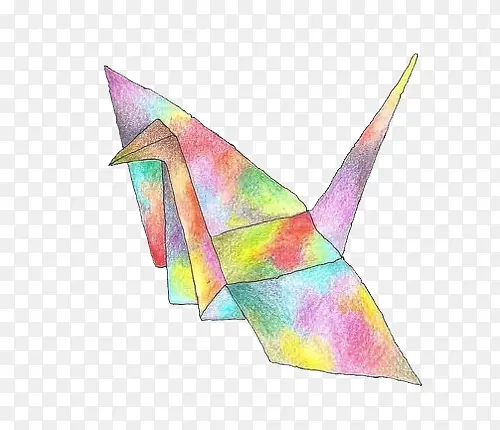 彩色折纸纸鹤