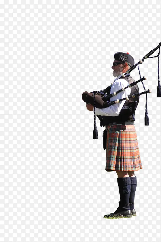 苏格兰风情老人手持风笛