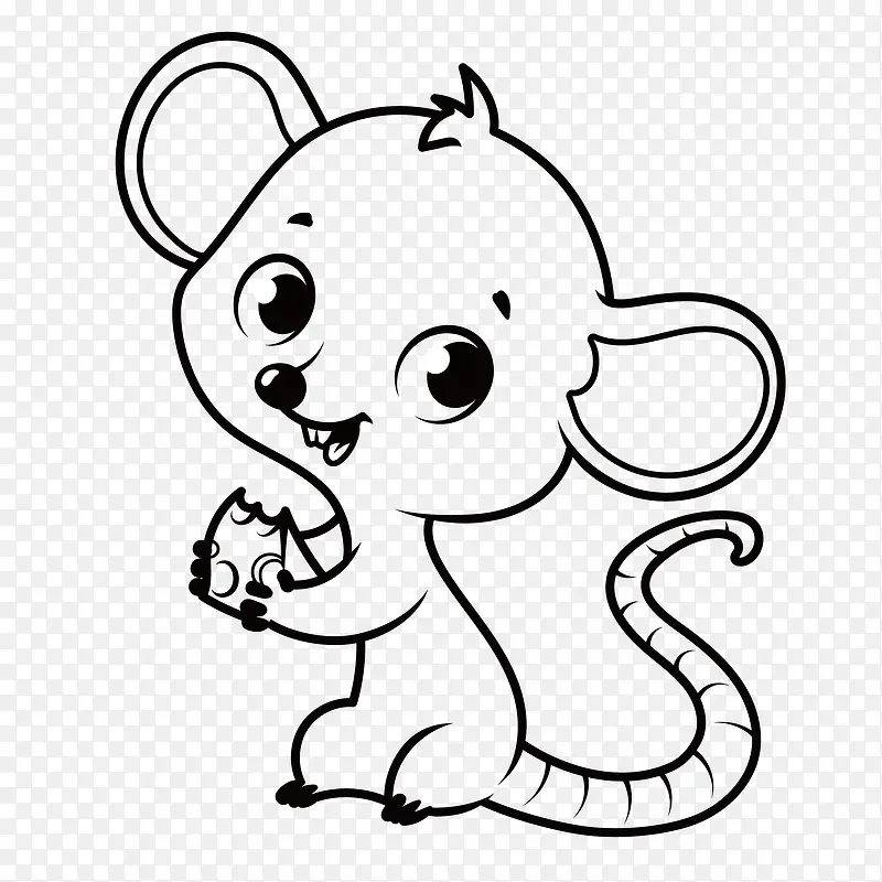 简笔画手绘的小老鼠
