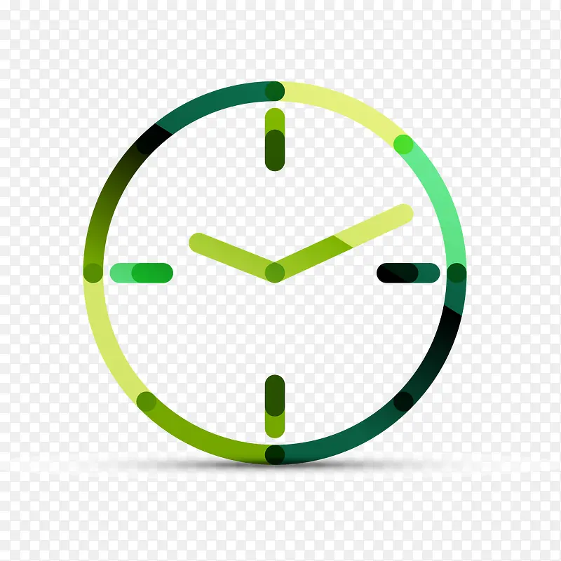 绿色渐变圆形时钟