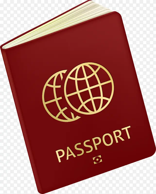 红色简约护照