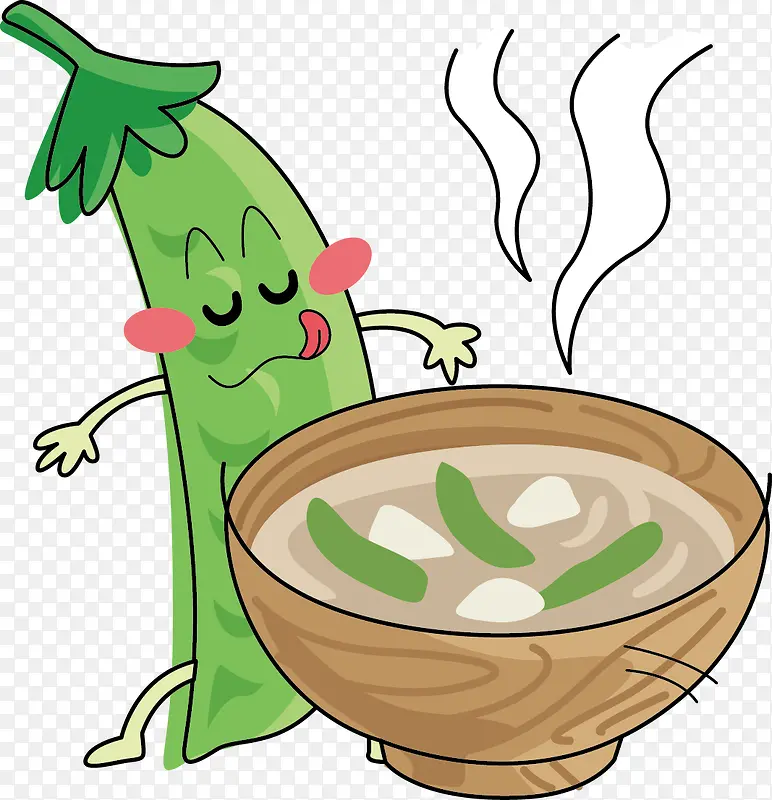 手绘豆角和食物
