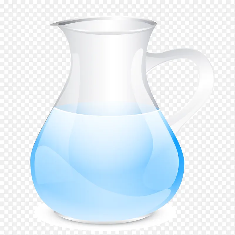 透明玻璃水壶矢量素材