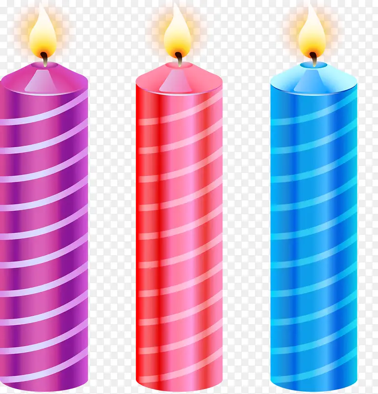 三种颜色的蜡烛