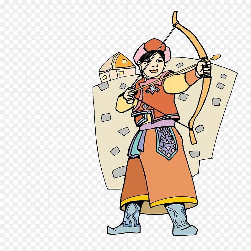 射箭的蒙古女子