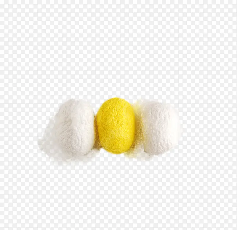 实物蚕丝球三个