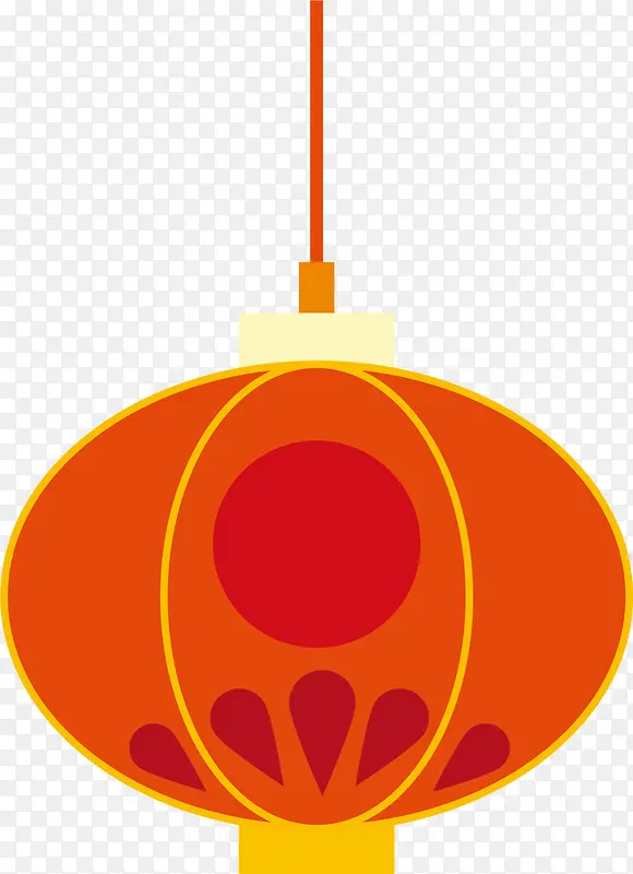 中国风橙色新年灯笼