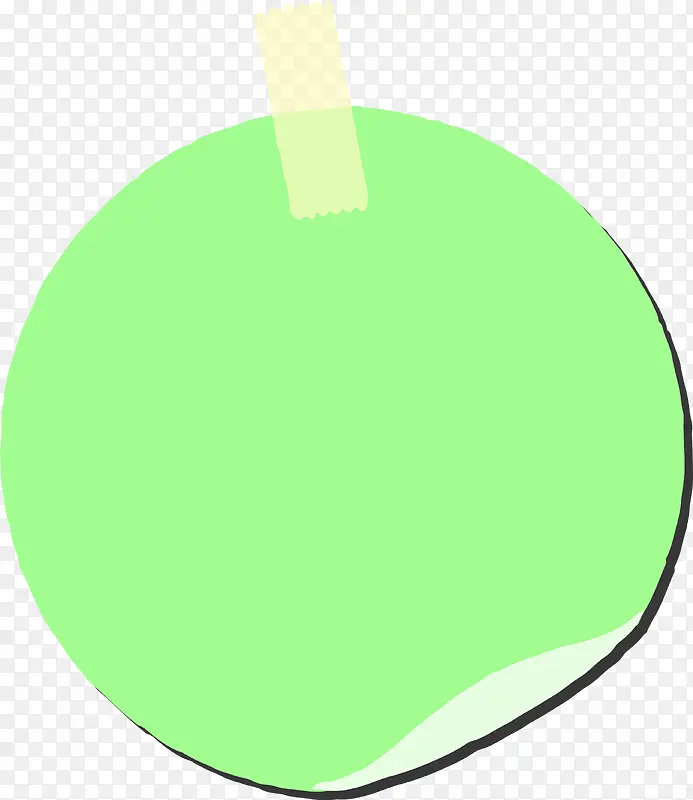 矢量嫩绿色圆形便签纸