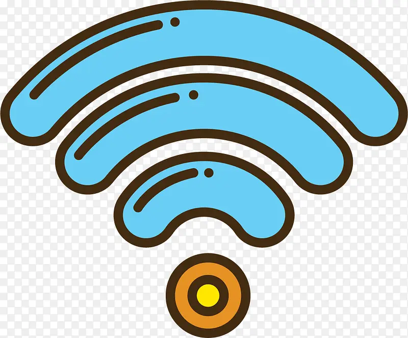 蓝色手绘的WiFi元素