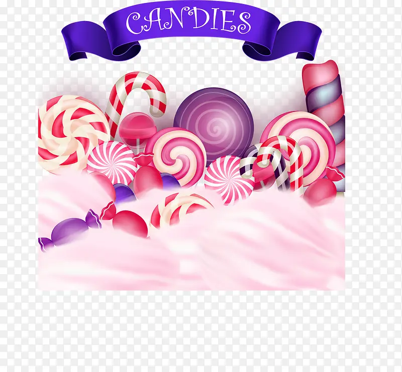 粉色清新糖果装饰图案