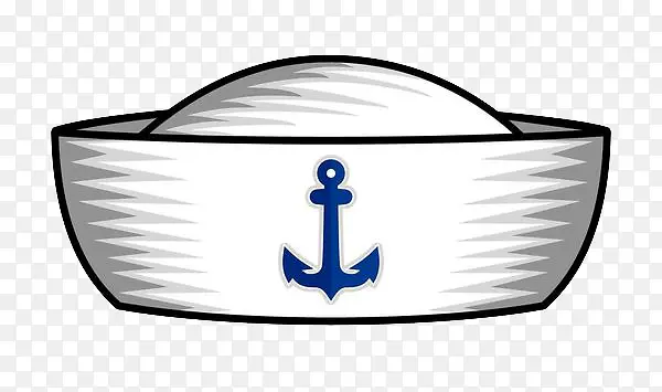卡通白色蓝色logo水手帽