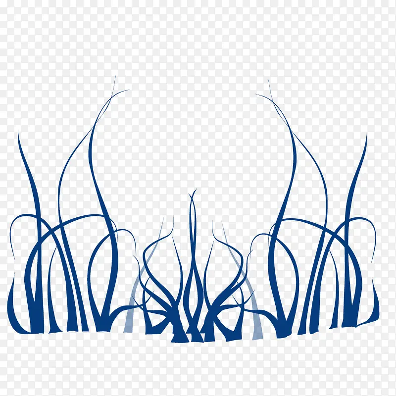 深蓝色丝状海洋植物