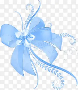 浅蓝色丝带花朵