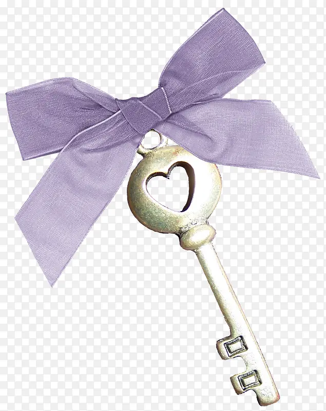 紫色蝴蝶结布条钥匙