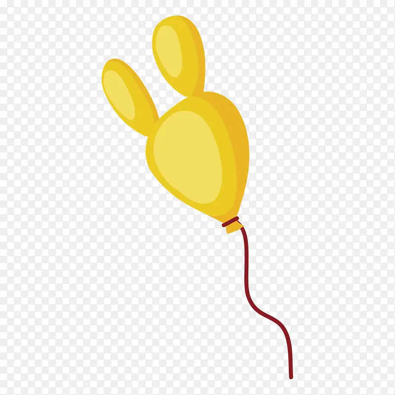 卡通黄色兔子氢气球
