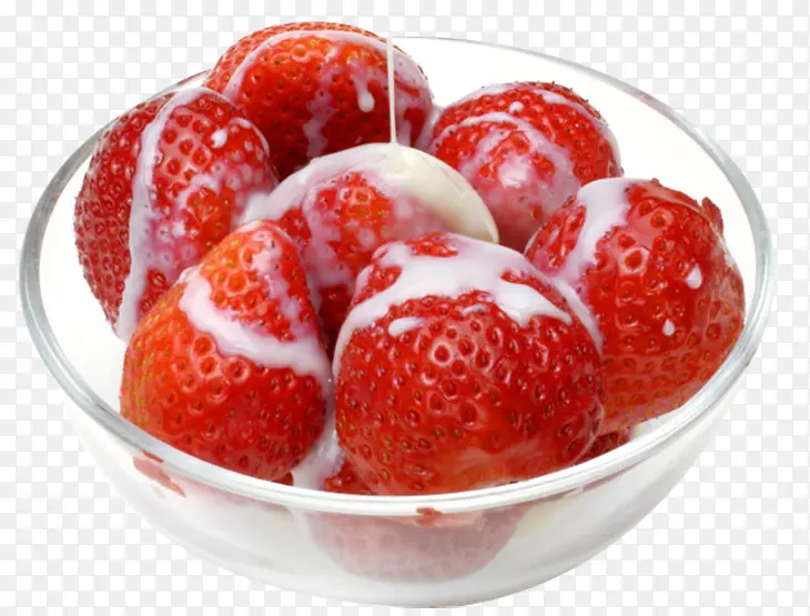 透明玻璃碗里的红色草莓果