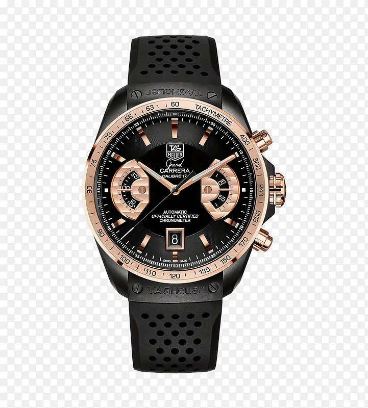 泰格豪雅腕表手表黑金色男士手表