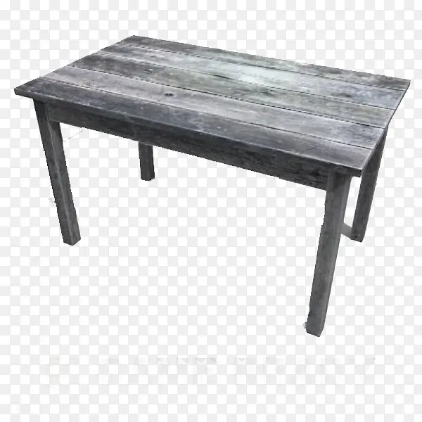 长条灰色破旧桌子