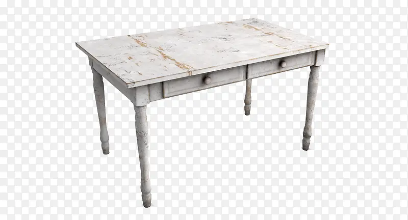 白色破旧桌子