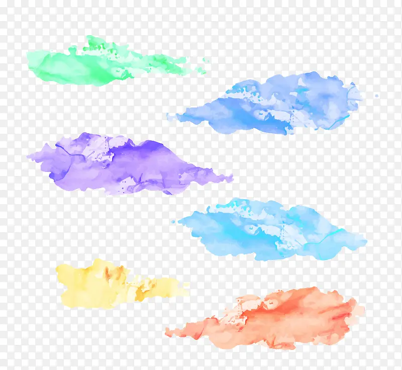 简单彩绘彩色云朵素材