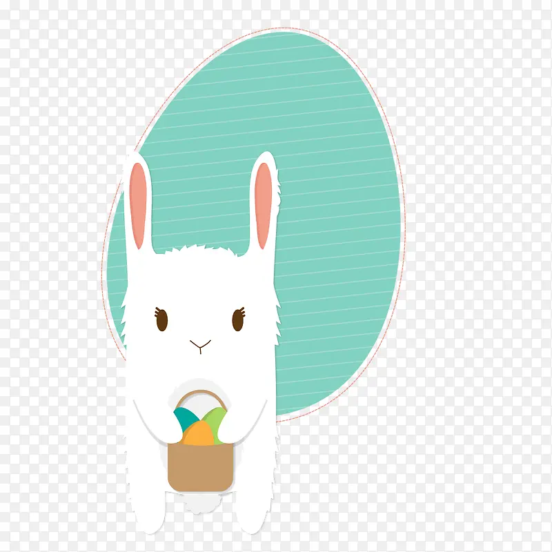 白色小兔子复活节装饰