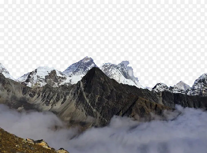 喜马拉雅山顶插图元素
