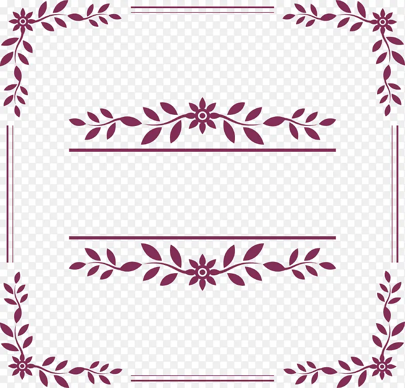 紫色花朵装饰框